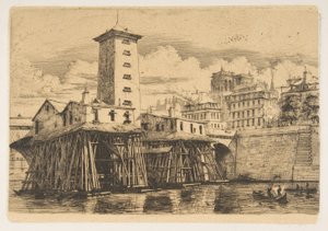 The Notre-Dame Pump, Paris by Charles Meryon