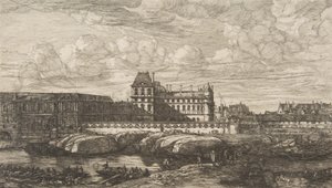 The Old Louvre, Paris, after Zeeman by Charles Meryon