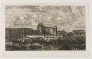 The Old Louvre from a Painting by Zeeman, 1651 by Charles Meryon