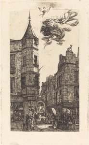 House with a Turret, No. 22, Street of the School of Medicine, Paris by Charles Meryon