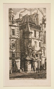 House with a Turret, Rue de la Tixeranderie by Charles Meryon