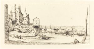 Footbridge Temporarily Replacing the Pont-au-Change, Paris, after the Fire of 1621