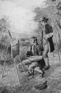 The Village Plumber Helping a Young John Constable Paint a Scene in Suffolk