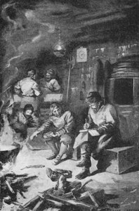 William Barents Writing His Diary While Spending the Winter in a Hut on Nova Zembla
