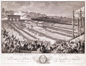 Festival of the Federation, 14 July 1790, at the Champ de Mars, Engraved by Isidore Stanislas Helman