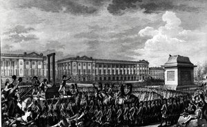 The Day of 21st January 1793: The Death of Louis XVI (1754-93) in Place de la Revolution, engraved by Isidore Stanislas Helman (1743-1809) by Charles Monnet