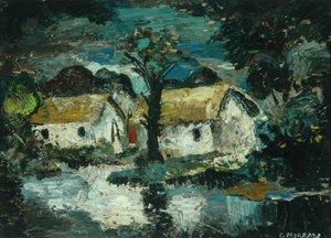 Cottage with Stream by Charles Murray