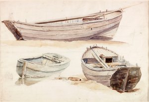 Studies of Salmon Boats by Charles Napier Hemy