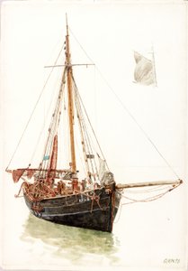 Study of a Fishing Boat by Charles Napier Hemy