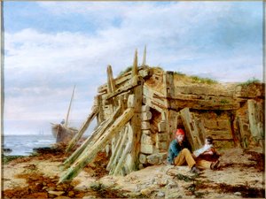 Under the Breakwater by Charles Napier Hemy