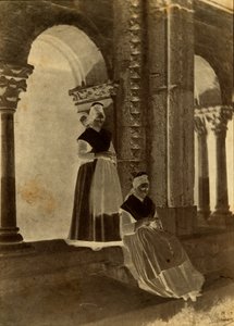 Arlésiennes in the Cloister of Saint-Trophime, Arles by Charles Nègre