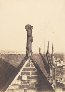 The Angel of the Resurrection on the Roof of Notre-Dame, Paris by Charles Nègre