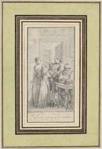 Eighth Day, First Story, Madonna Ambruogia Gives Her Husband the Two Hundred Florins She Was Given by Gulfardo in Payment for Her Favors by Charles Nicolas Cochin II