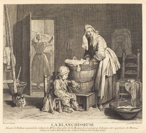 The Laundress by Charles Nicolas Cochin I after Jean Siméon Chardin