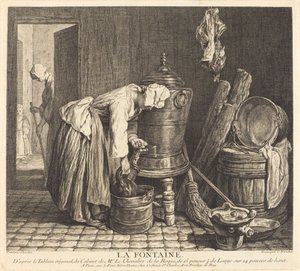 The Fountain by Charles Nicolas Cochin I after Jean Siméon Chardin