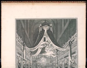 Funeral of Elisabeth Thérèse of Lorraine, Queen of Sardinia, in the Church of Notre Dame of Paris the 22nd of September 1741 by Charles Nicolas Cochin the younger