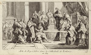 Repentant Cathars declaring their faith in the Catholic religion in Toulouse Cathedral, France by Charles Nicolas II Cochin