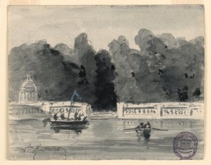 A Lake in a Park by Charles Nicolas Ransonnette