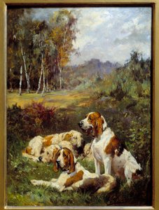 Four Hunting Dogs by Charles Oliver de Penne