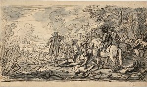 Cavalry Surveying the Wounded by Charles Parrocel