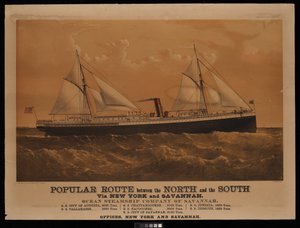 Popular route between the North and The South via New York and Savannah, Ocean Steamship Company of Savannah... City of Augusta... by Charles Parsons
