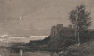 A Castle at the Waterside by Moonlight by Charles Parsons Knight