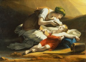 Hagar Giving Ishmael Water from the Miraculous Well in the Desert by Charles Paul Landon