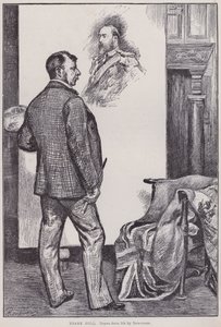 Frank Holl, painting in his studio