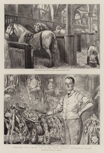 Preparing for Jubilee Day in the Royal Stables, Buckingham Palace by Charles Paul Renouard