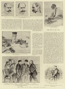 The Trial of Zola, Sketches in Court by Charles Paul Renouard