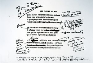 Corrected Proof of Les Fleurs du Mal by Charles Pierre Baudelaire