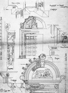 Certosa di Pavia, Doorway in small Cloister, 1891 by Charles Rennie Mackintosh