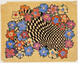 Floral and Chequered Fabric Design