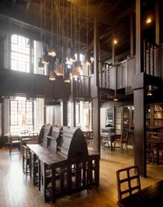 Interior view of the reading room of the School of Fine Arts