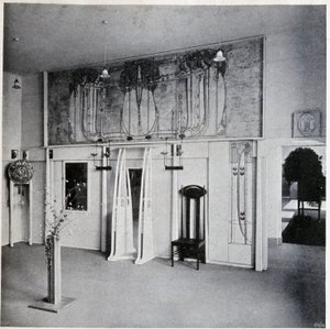 Internal View of a Decorative Art Salon in Vienna, Circa 1900 by Charles Rennie Mackintosh