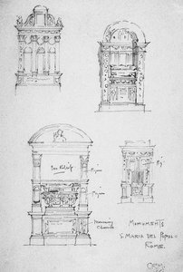 Monuments, S. Maria del Popolo, Rome, 1891 by Charles Rennie Mackintosh