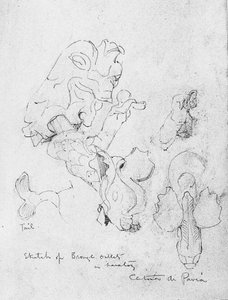 Sketch of Bronze Outlets in Lavatory, Certosa di Pavia