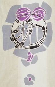 Modern Reproduction from Original Mackintosh Stencil for Wall Decoration, Rose motif, 1902