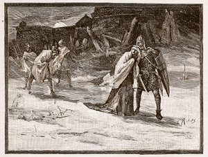 Flight of Matilda from Oxford Castle, illustration from 