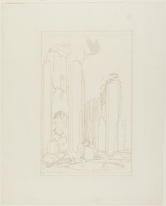 Narcissus by the Pool; illustration for Oscar Wilde