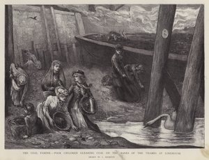 Poor children gleaning pieces of coal from the banks of the Thames at Limehouse, London by Charles Ricketts