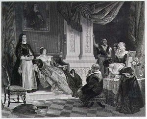 Sancho and the Duchess (engraved by R. Staines) by Charles Robert (after) Leslie