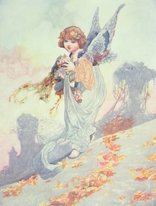 Angel Scattering Autumn Leaves
