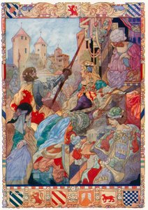 King Arthur Salutes His Queen, Guinevere by Charles Robinson