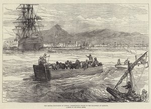 The British Occupation of Cyprus, Disembarking Horses in the Roadstead at Larnaca by Sir John Charles Robinson