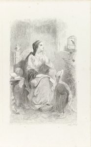 Helene looking through a window by Charles Rochussen