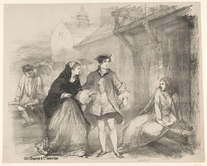 Scene from the Play The Fortune Teller (Announcement Posters of Ballets and Plays Performed in the Amsterdam City Theatre) by Charles Rochussen