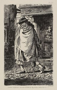 A Cloaked Figure Passing Through the Street (at the Time of the Plague in London)