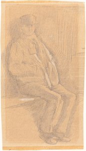 Seated Man by Charles Samuel Keene