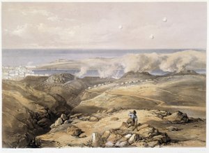 Russian batteries in “Sebastopol” by CH.Hardinge. Litho by Vincent Brooks, d. London 1855 Henry Graves